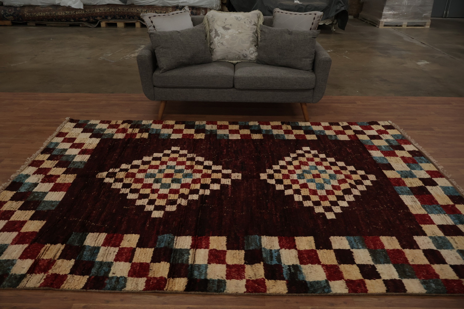 Checkered Moroccan Oriental Area Rug 7x10