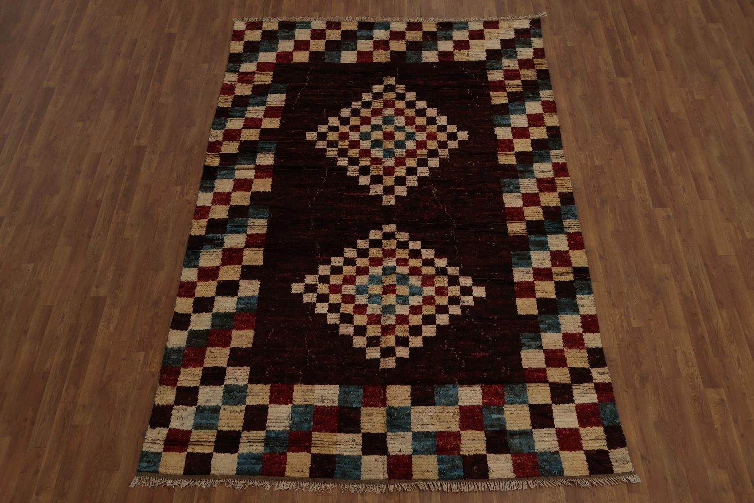Checkered Moroccan Oriental Area Rug 7x10