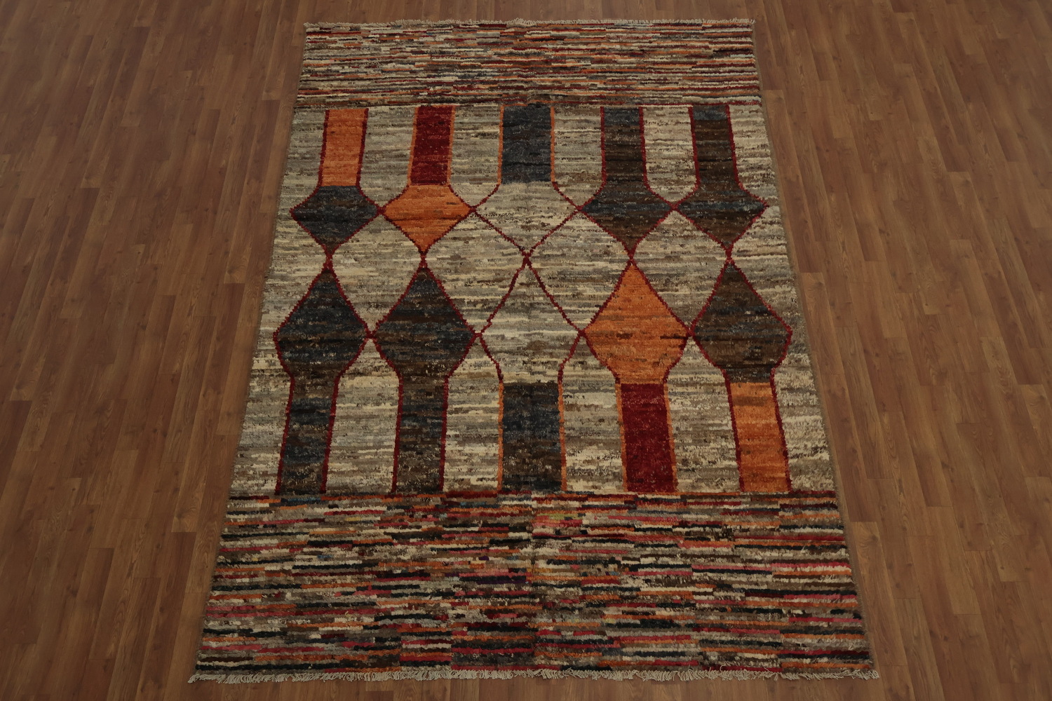Rustic Elegance Warm Tones Moroccan Oriental Area Rug 7x10
