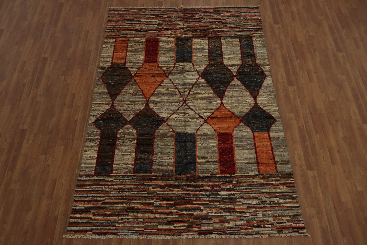 Rustic Elegance Warm Tones Moroccan Oriental Area Rug 7x10