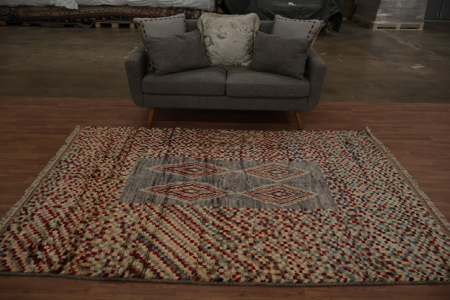 Vibrant Moroccan Area Rug 6x9 with Eye-Catching Design
