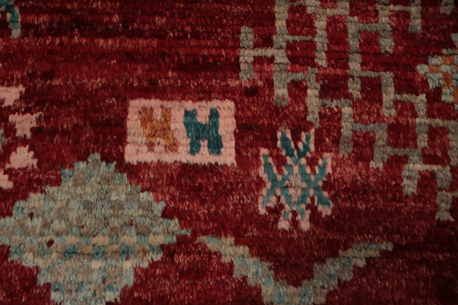 Vibrant Red Moroccan Area Rug 6x9 Featuring Unique Tribal Geometrics
