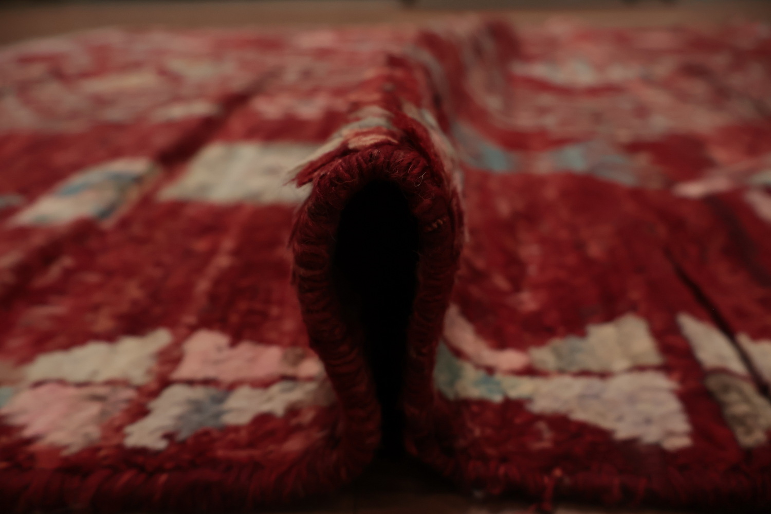 Vibrant Red Moroccan Area Rug 6x9 Featuring Unique Tribal Geometrics