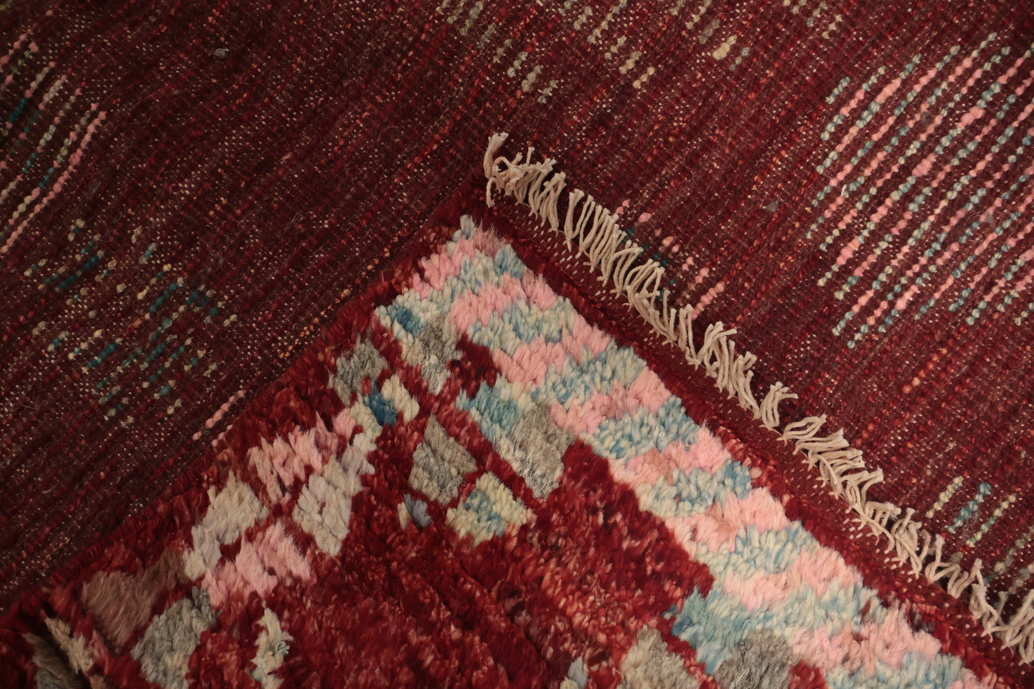 Vibrant Red Moroccan Area Rug 6x9 Featuring Unique Tribal Geometrics