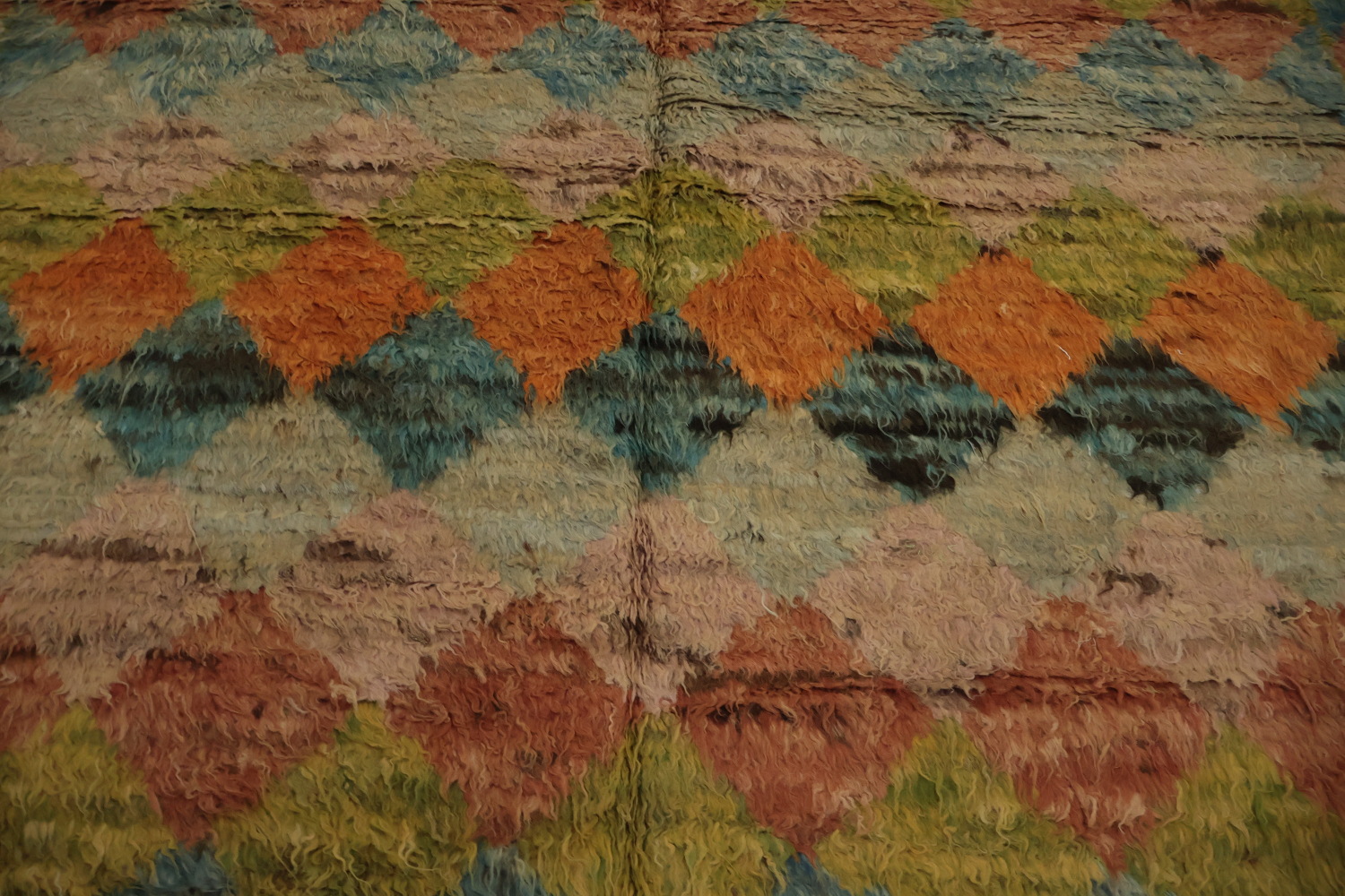 Multi-Color Moroccan Area Rug 7x10 with Eye-Catching Diamonds