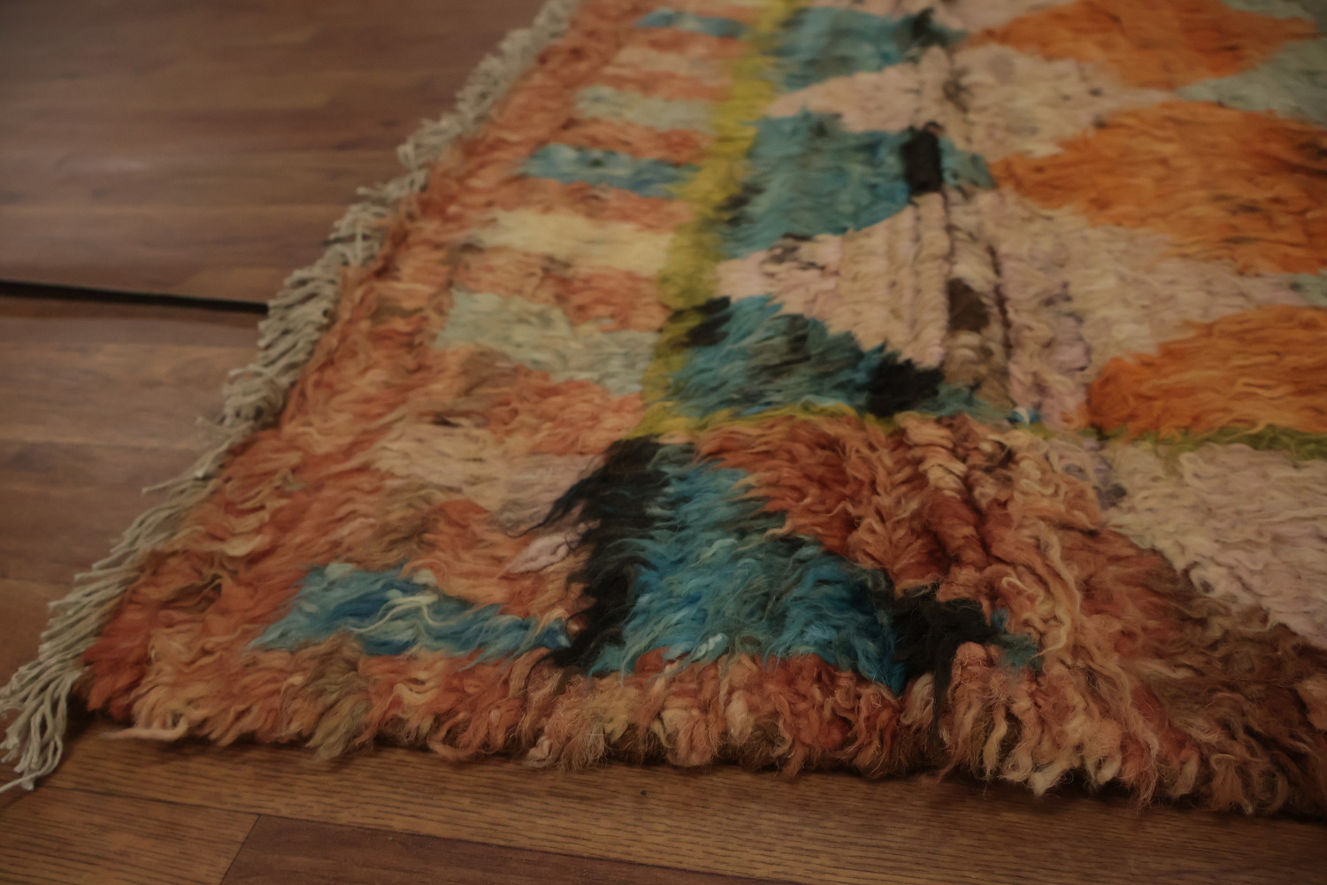 Multi-Color Moroccan Area Rug 7x10 with Eye-Catching Diamonds