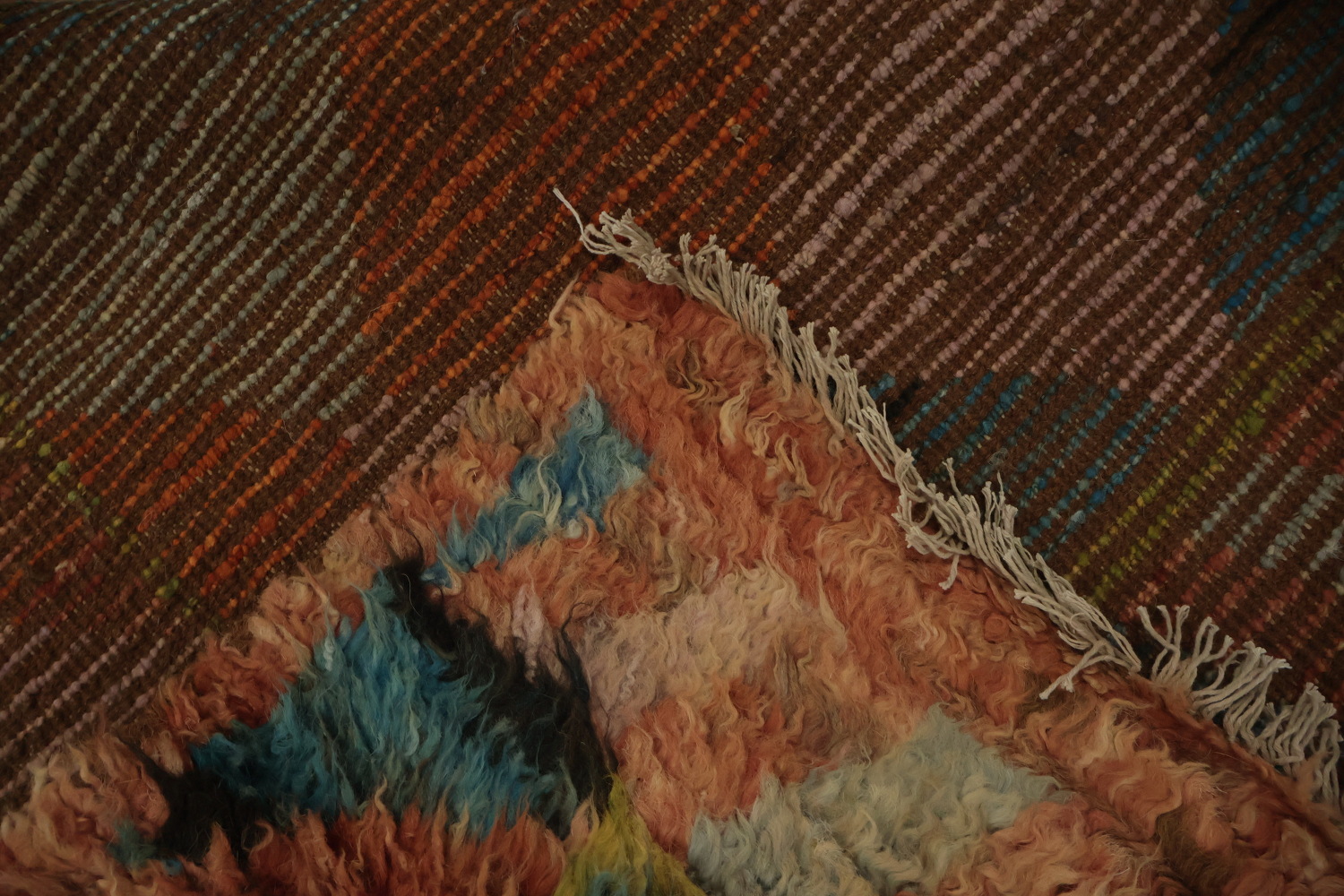 Multi-Color Moroccan Area Rug 7x10 with Eye-Catching Diamonds