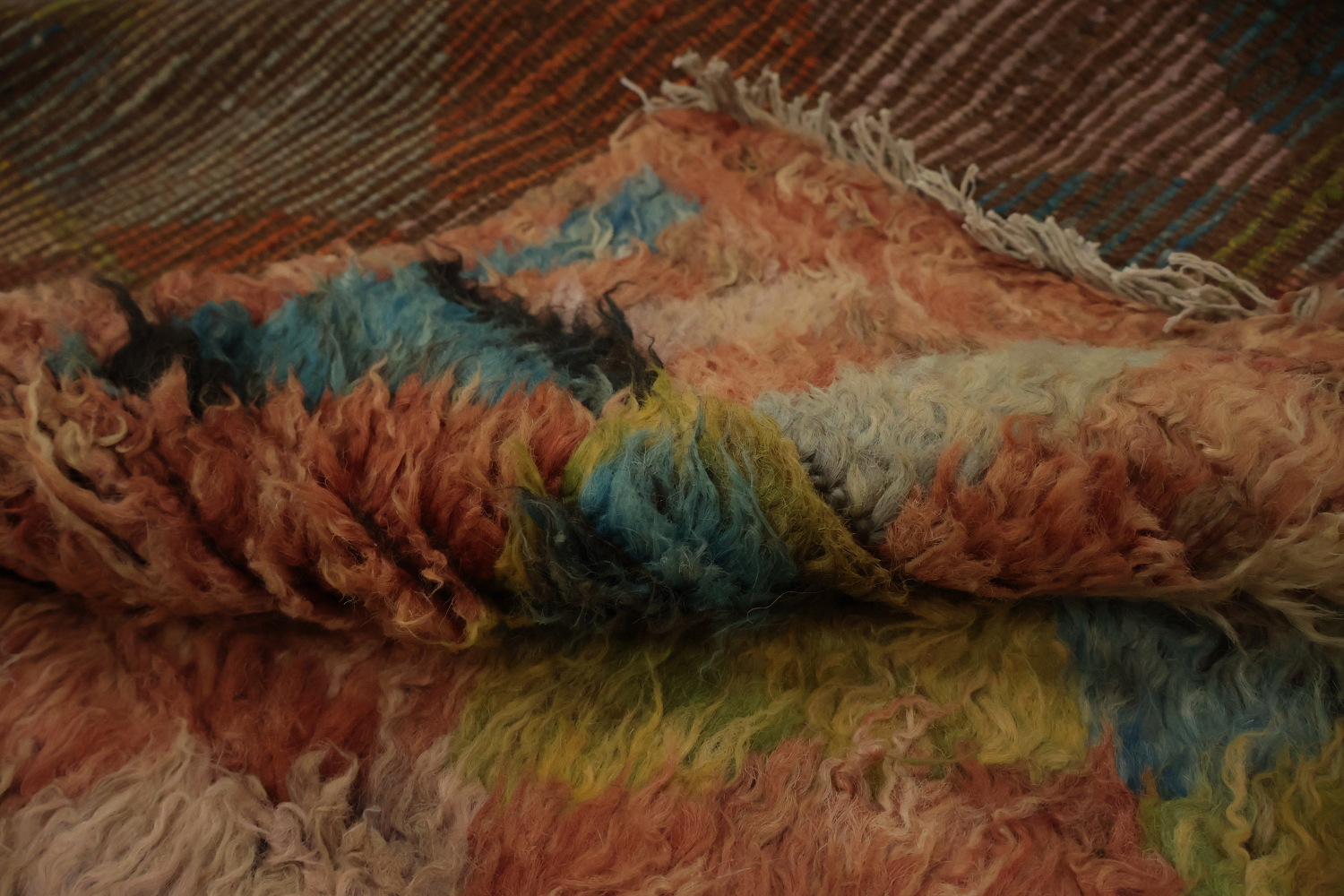 Multi-Color Moroccan Area Rug 7x10 with Eye-Catching Diamonds