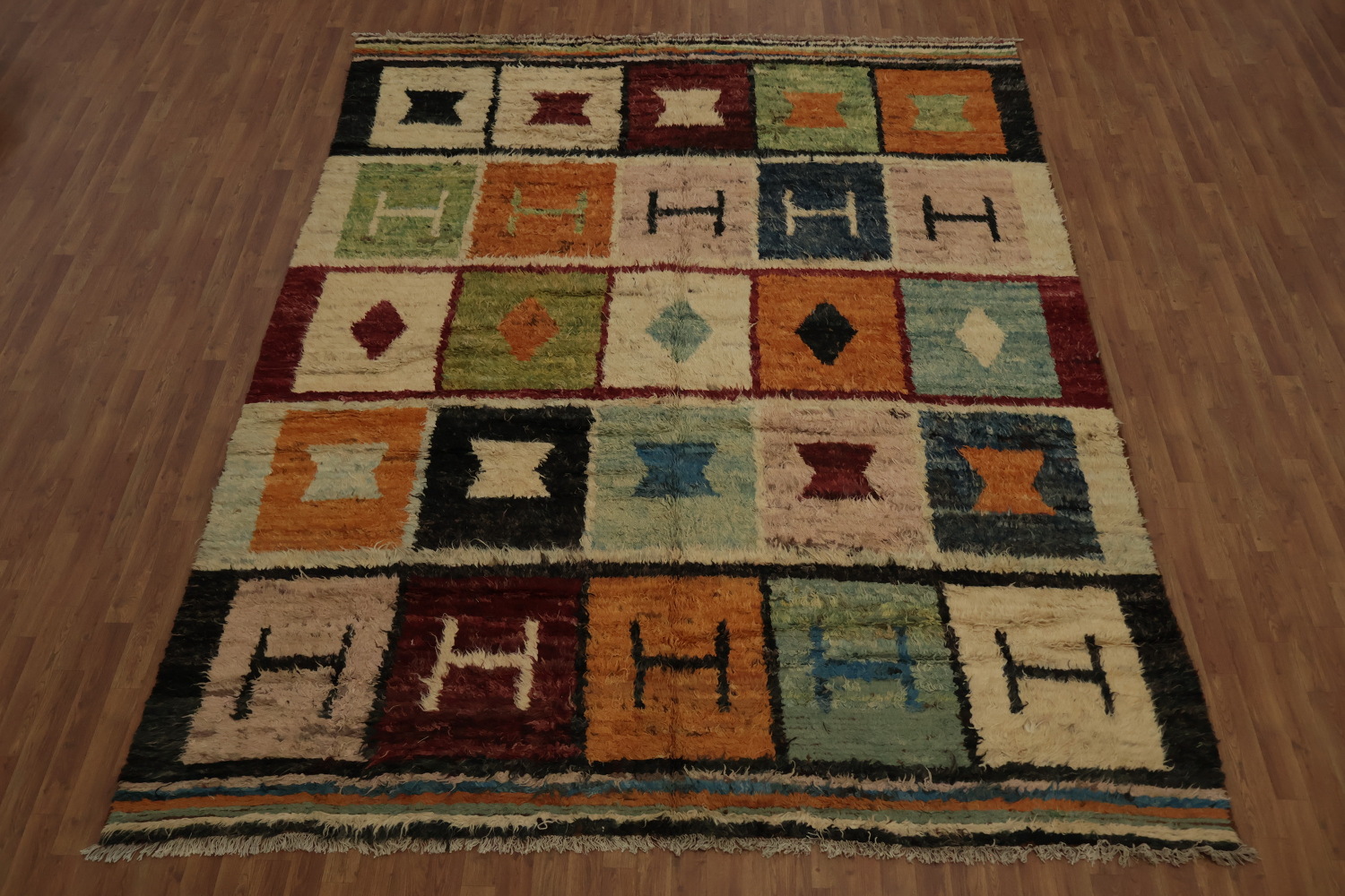 Artisanal Wool Moroccan Area Rug 9x12 to Brighten Your Space