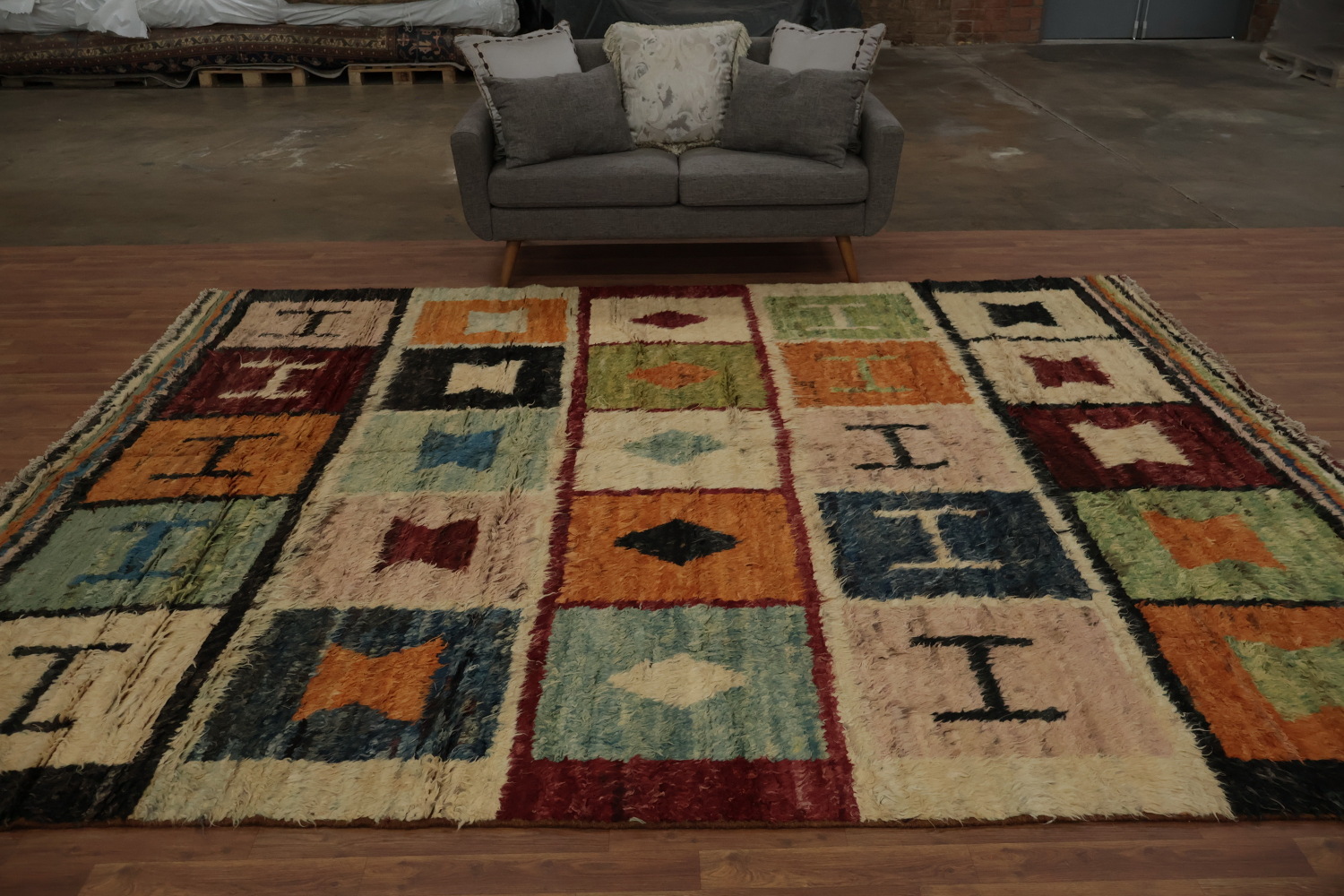 Artisanal Wool Moroccan Area Rug 9x12 to Brighten Your Space