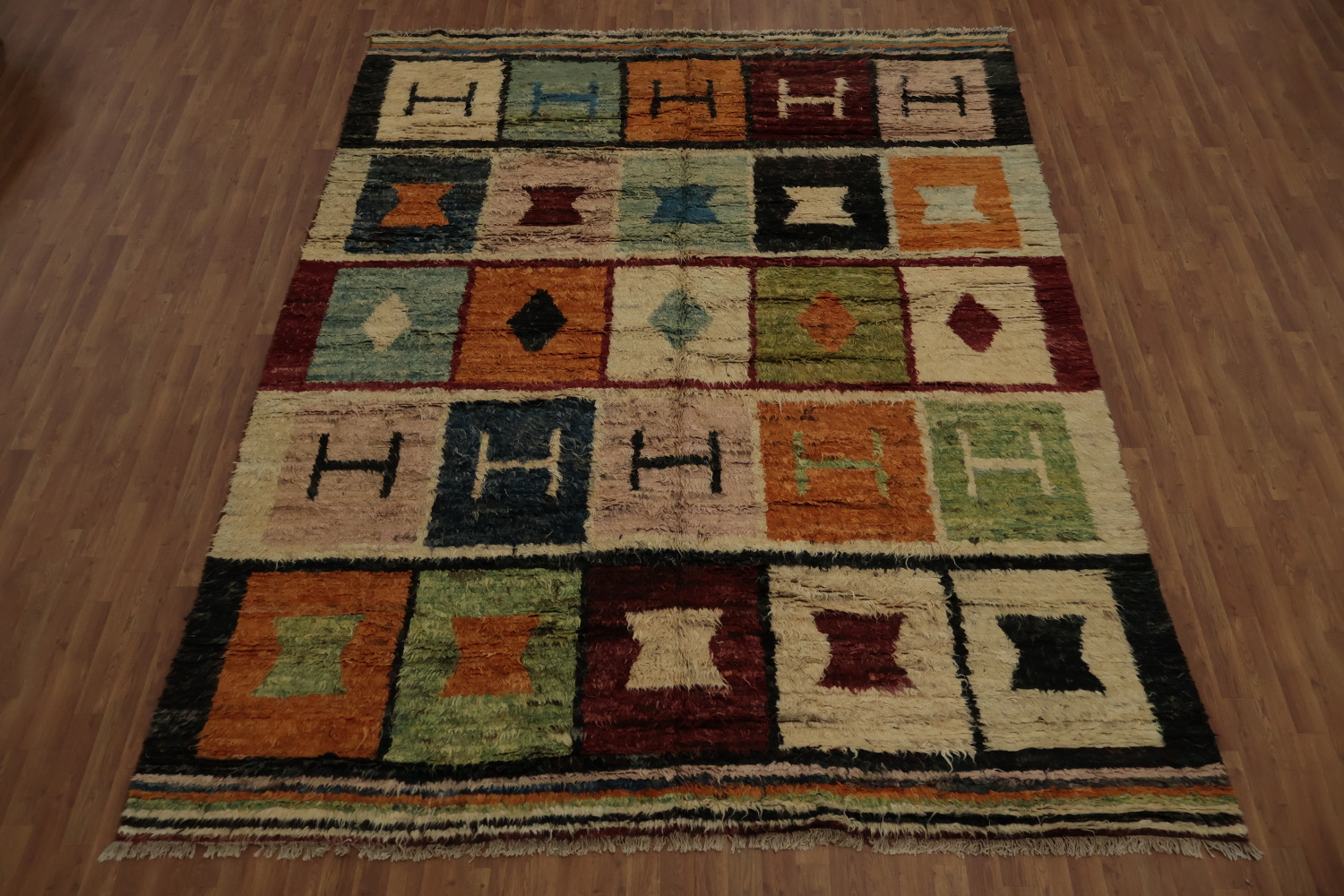 Artisanal Wool Moroccan Area Rug 9x12 to Brighten Your Space