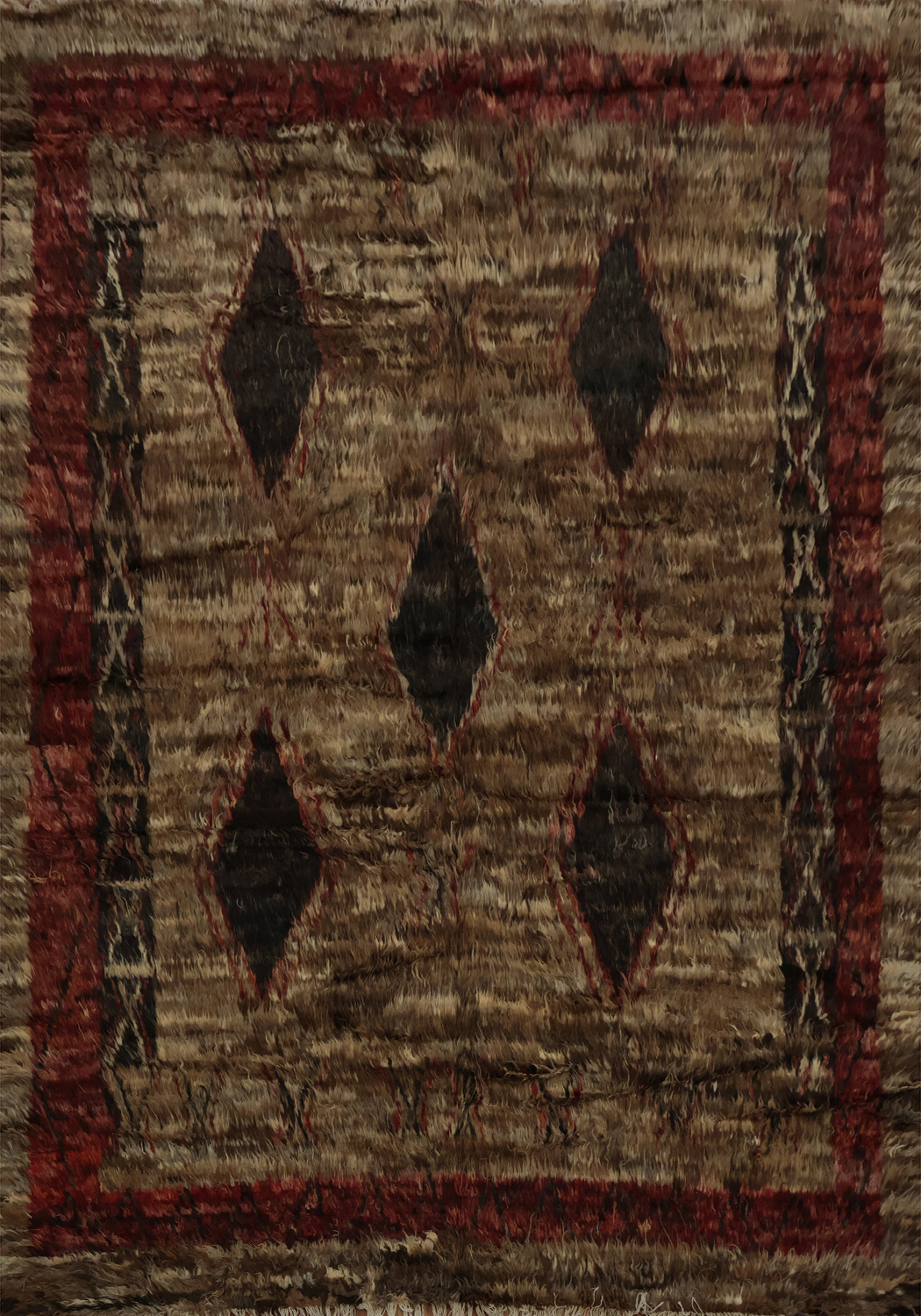 Earth-Toned Berber Moroccan Area Rug 8x10 with Classic Rustic Elements