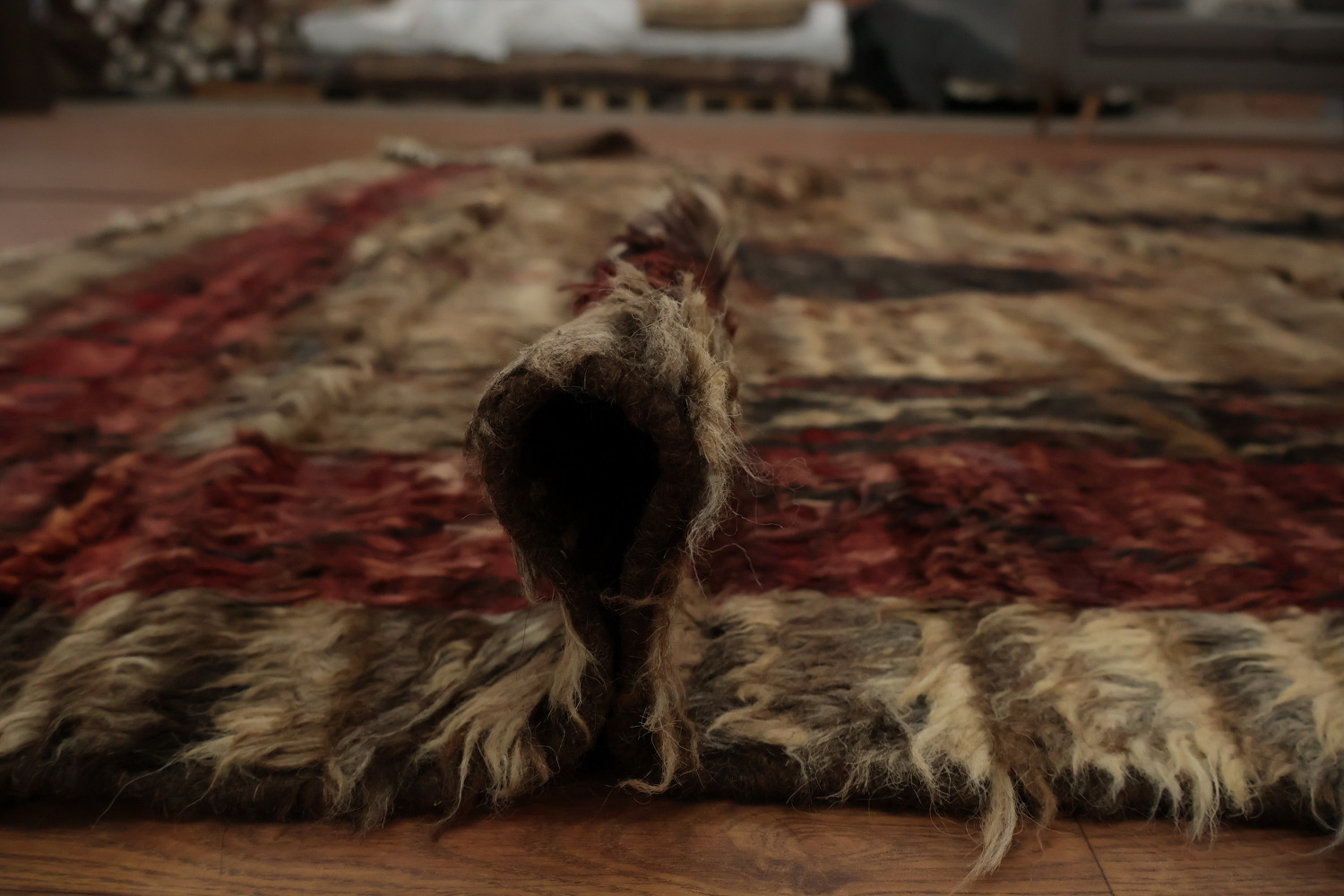 Earth-Toned Berber Moroccan Area Rug 8x10 with Classic Rustic Elements