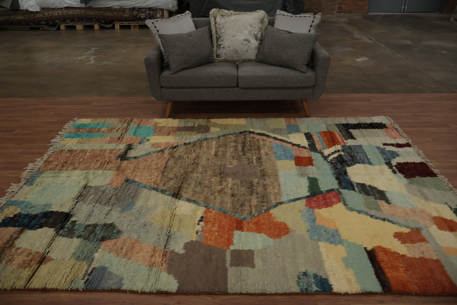 Modern Flair Multicolored Abstract Moroccan Area Rug 7x10
