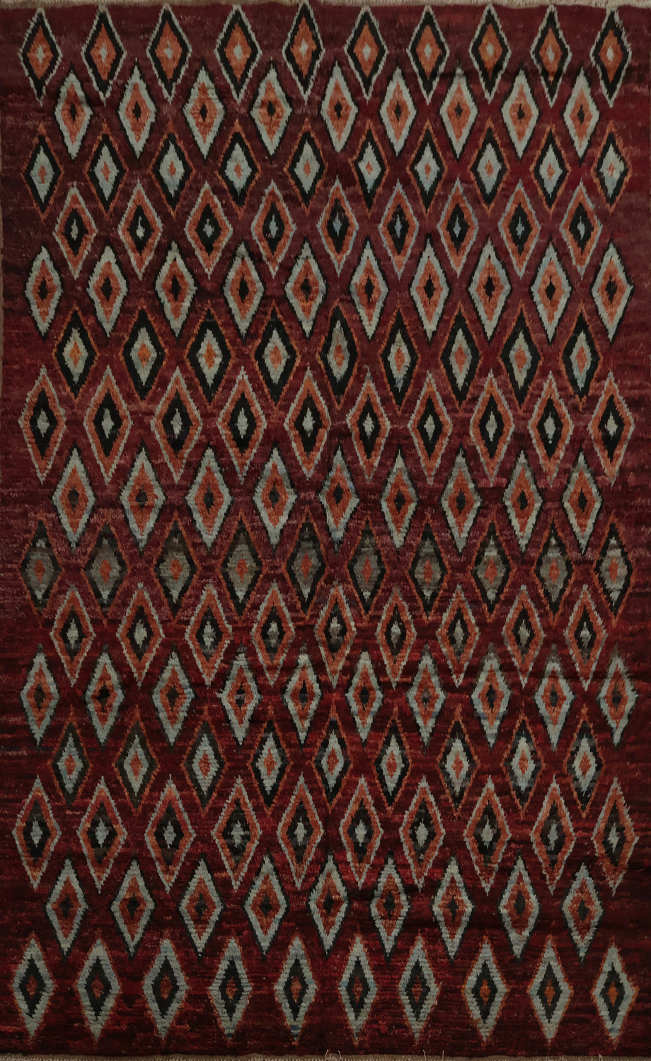 Artfully Designed Diamond Style Moroccan Wool Area Rug 7x10