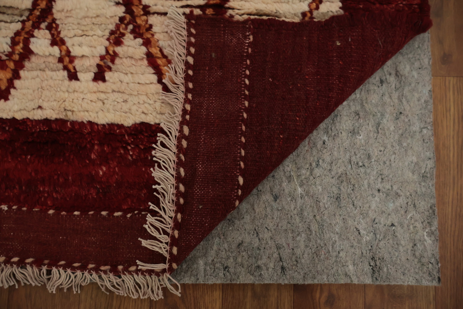 Geometric Red Moroccan Area Rug 7x10
