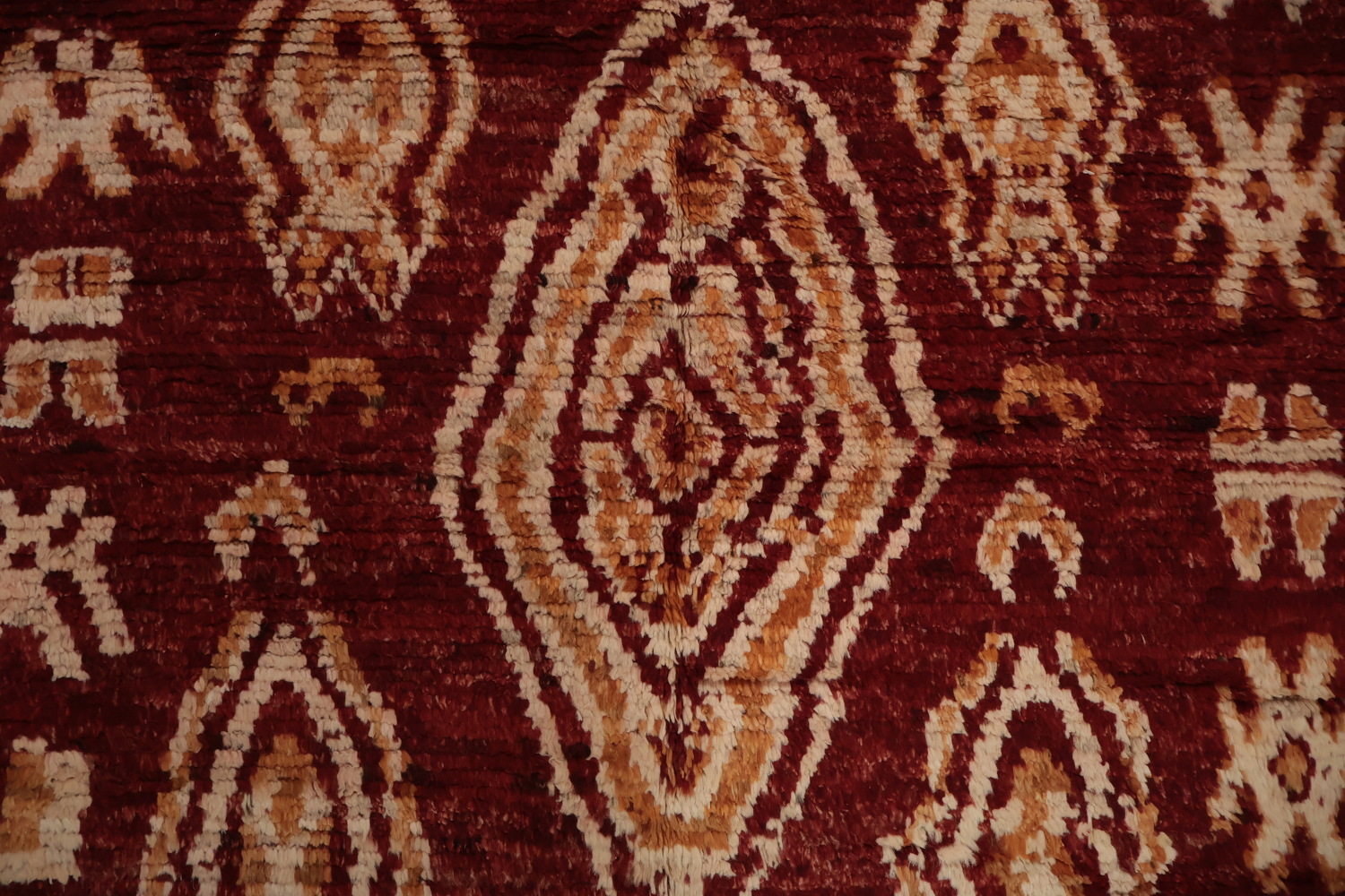 Geometric Red Moroccan Area Rug 7x10
