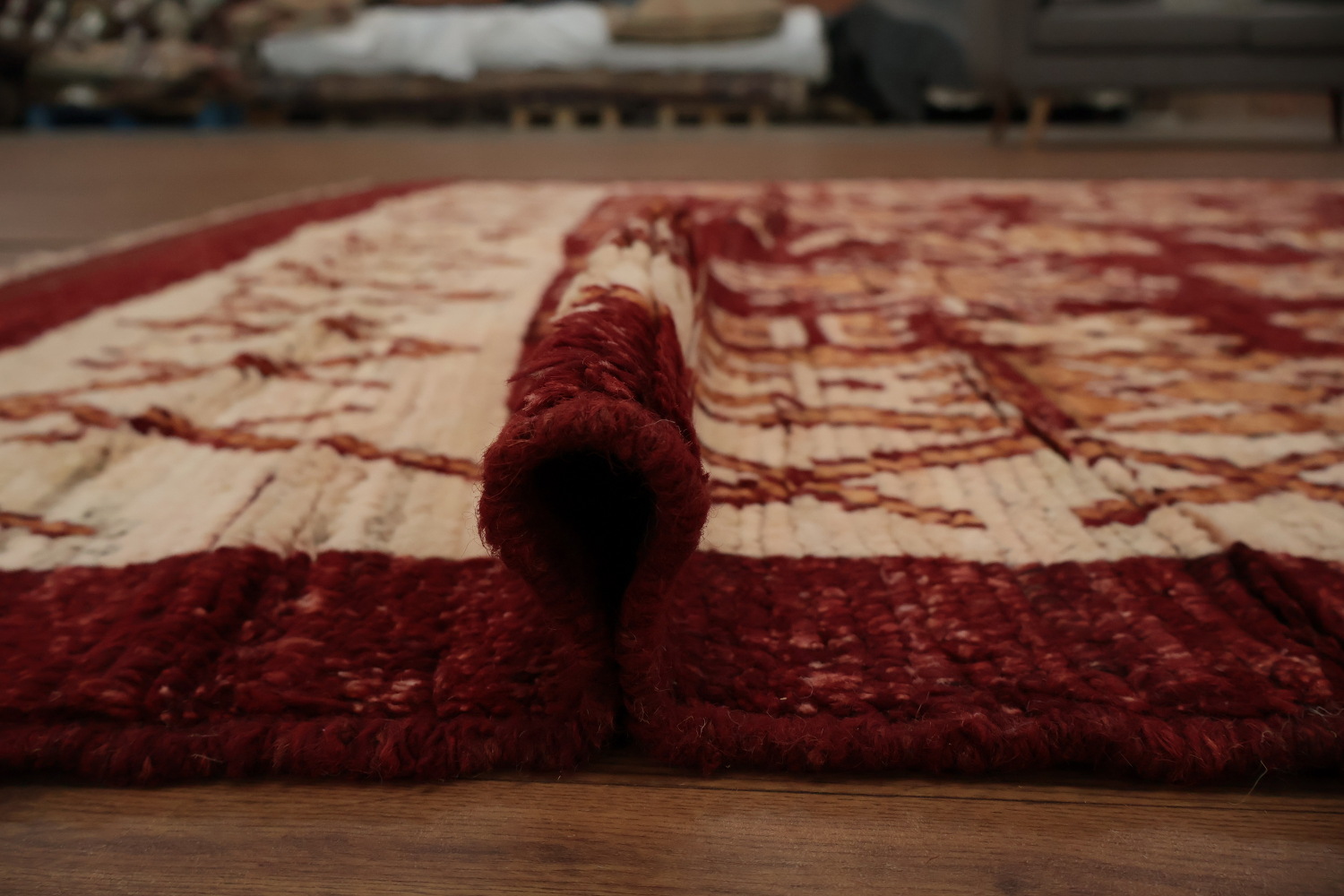 Geometric Red Moroccan Area Rug 7x10