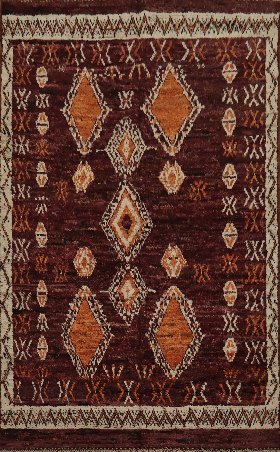 Bohemian Charm Diamond Moroccan Wool Area Rug 7x10