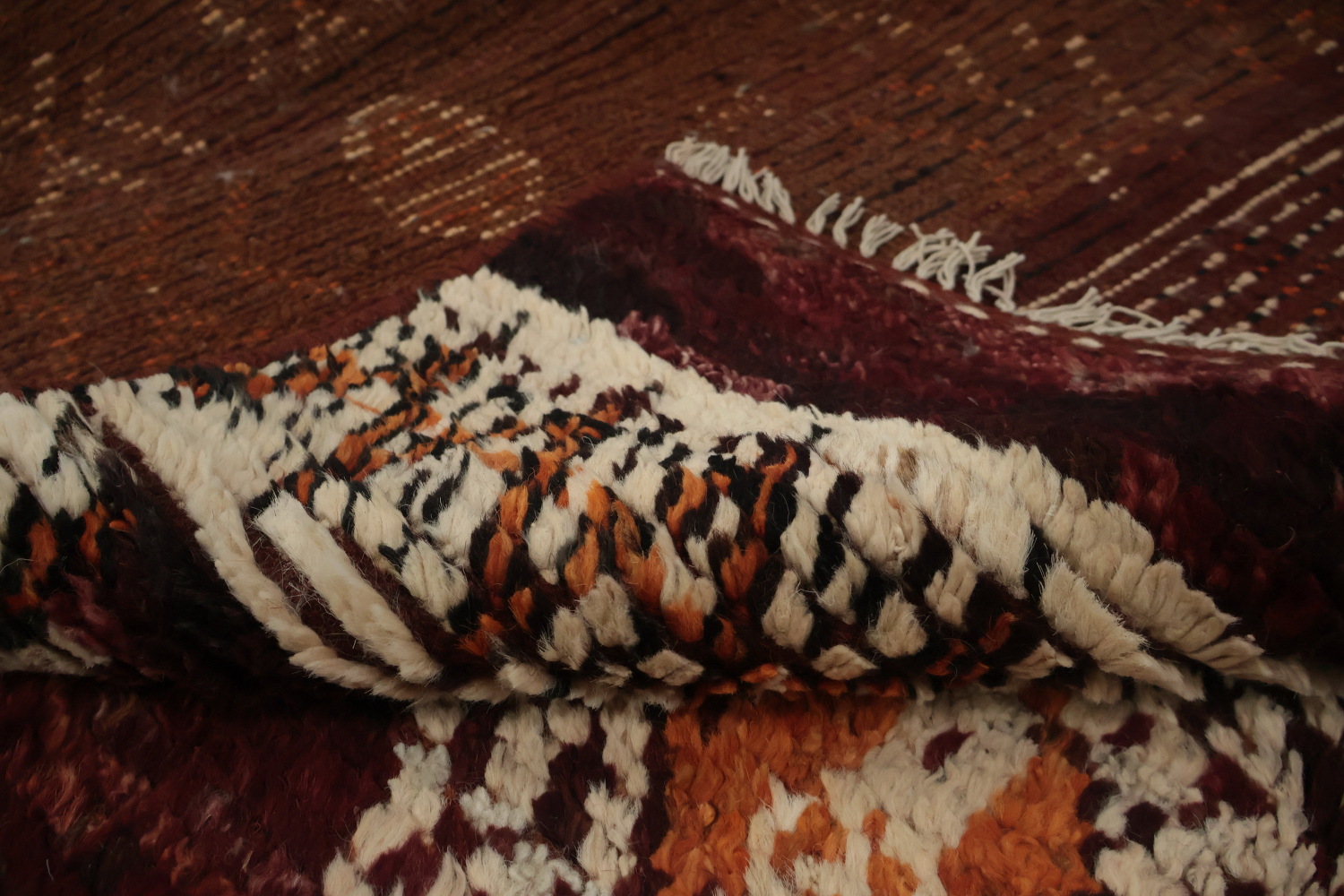 Bohemian Charm Diamond Moroccan Wool Area Rug 7x10