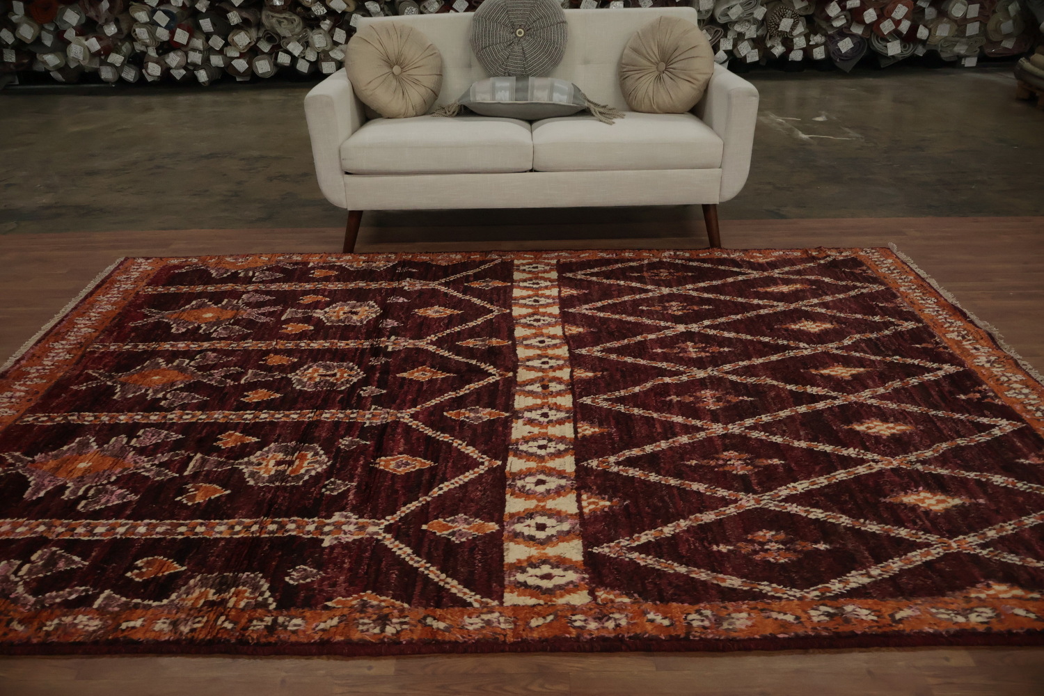 Elegant Moroccan Area Rug 7x10 with Intricate Geometric Patterns