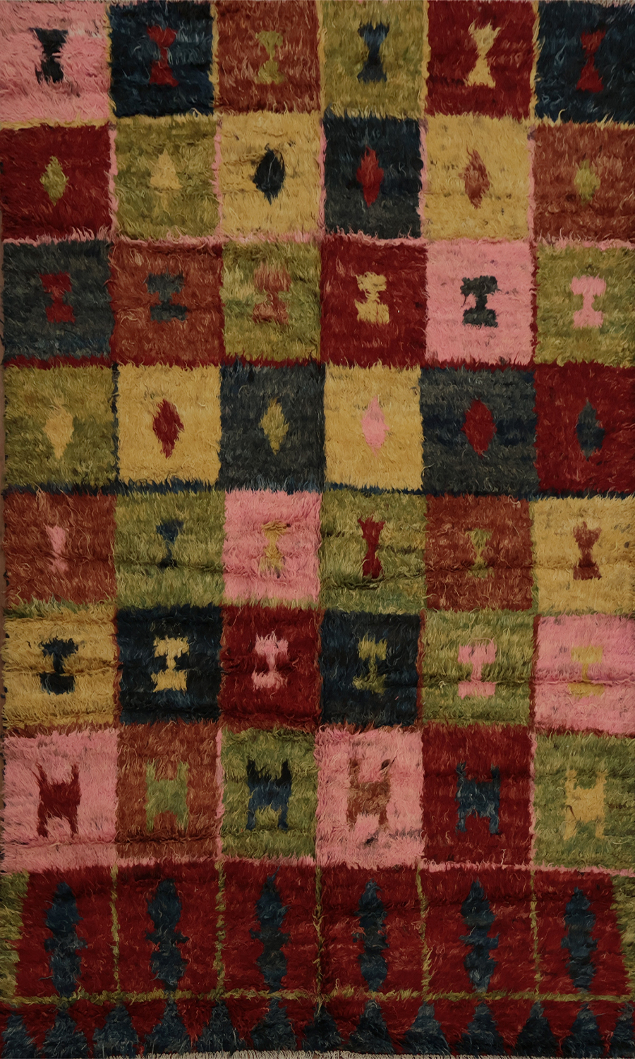 Checkered Moroccan Berber Area Rug 6x10
