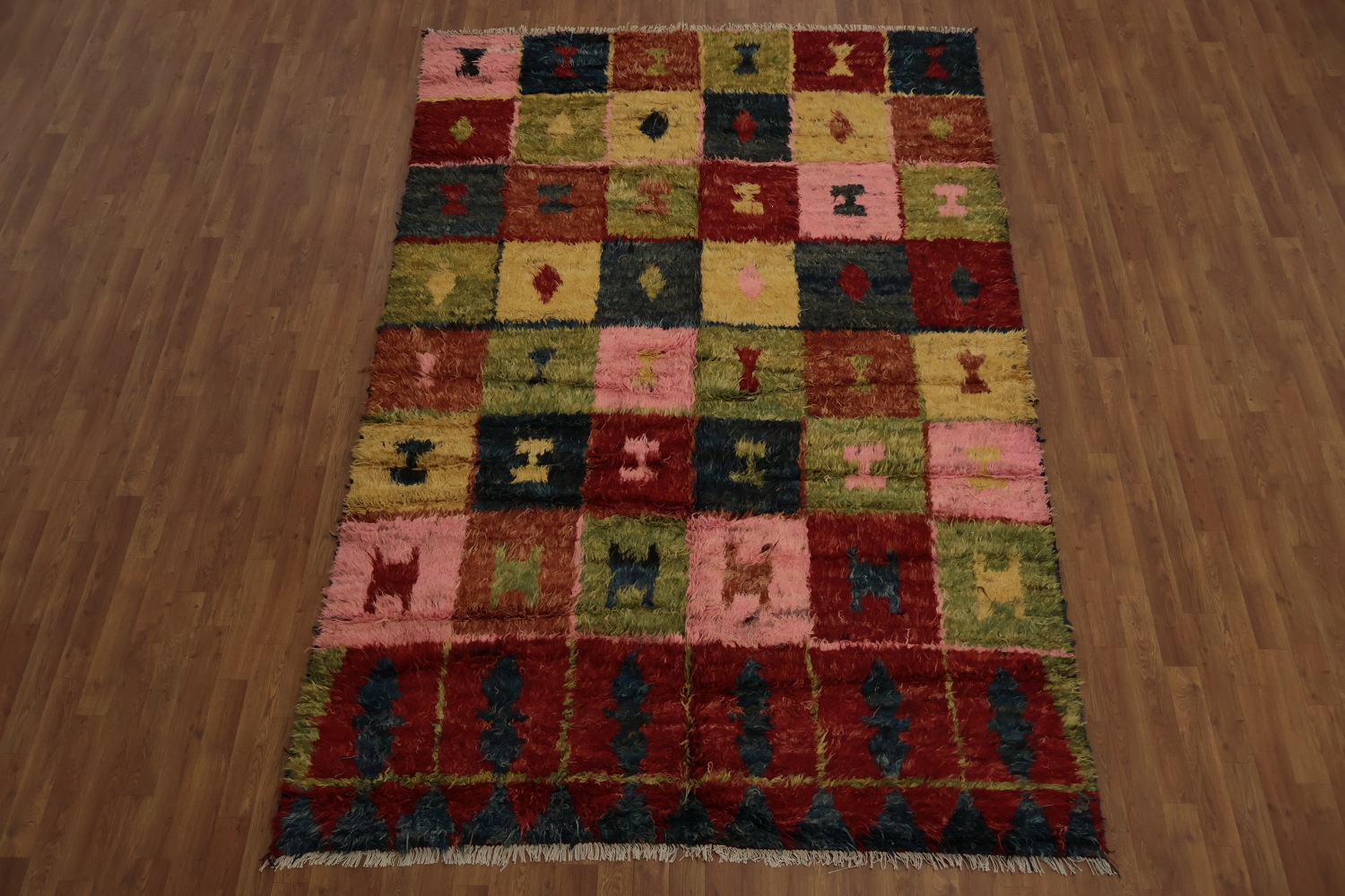 Checkered Moroccan Berber Area Rug 6x10
