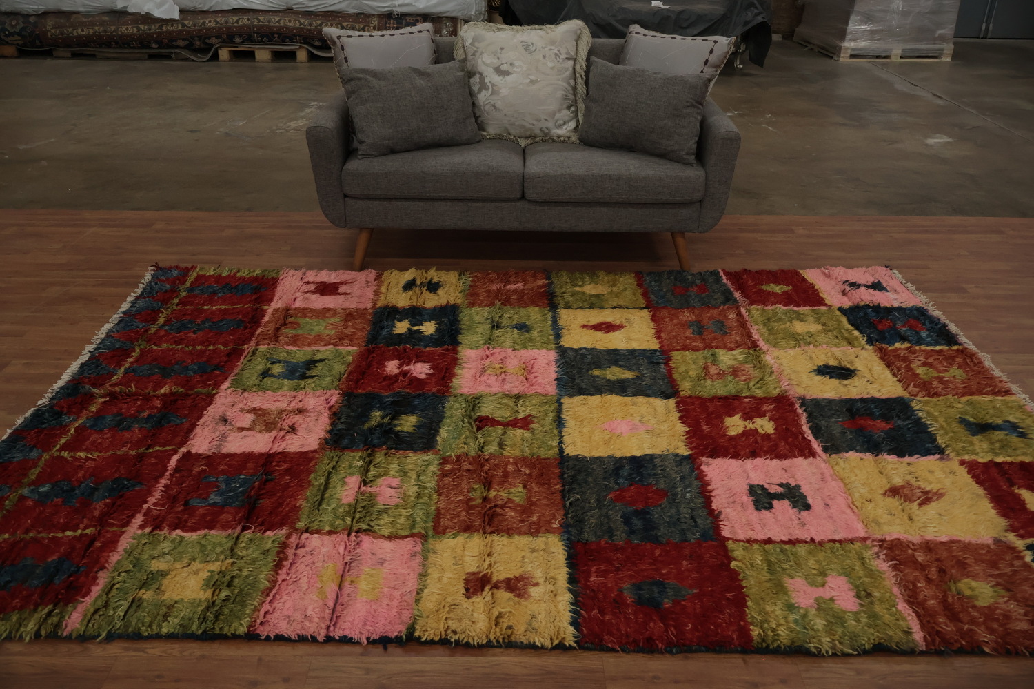 Checkered Moroccan Berber Area Rug 6x10