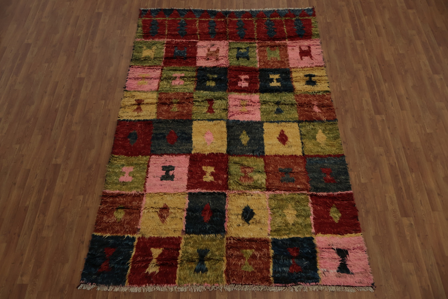 Checkered Moroccan Berber Area Rug 6x10