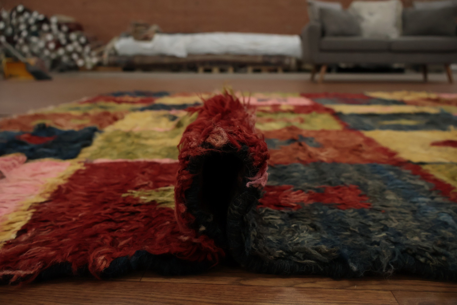Checkered Moroccan Berber Area Rug 6x10