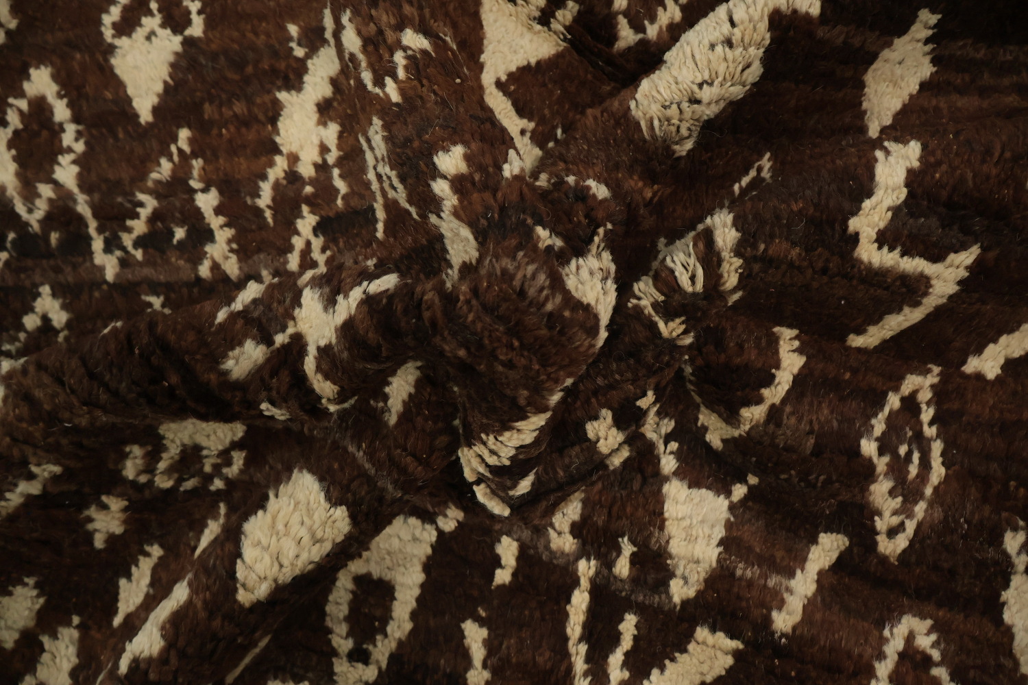 Brown Wool Moroccan Area Rug 5x8