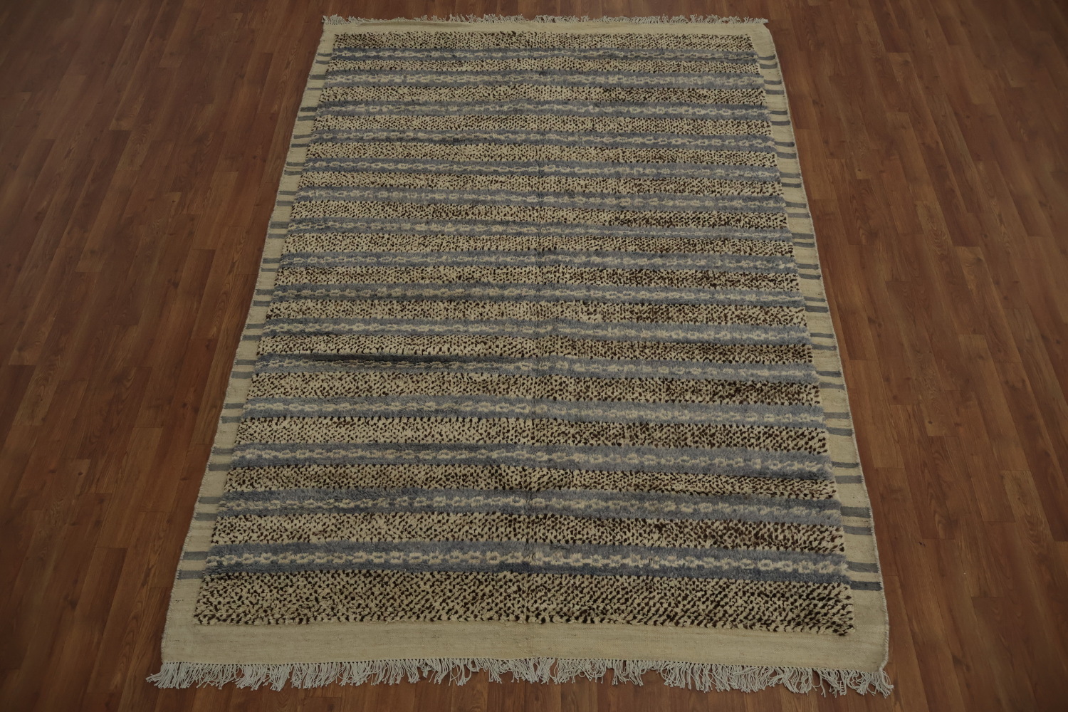 Striped Wool Moroccan Area Rug 6x8