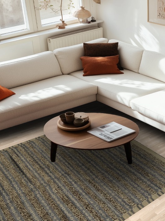 Striped Wool Moroccan Area Rug 6x8