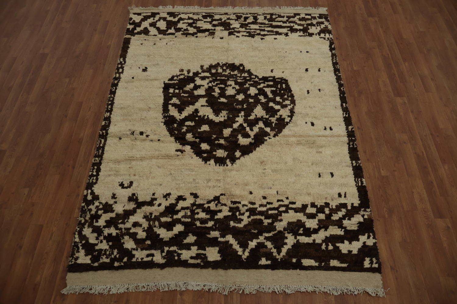 Cultural Flair Authentic Earth-Toned Moroccan Area Rug 6x8
