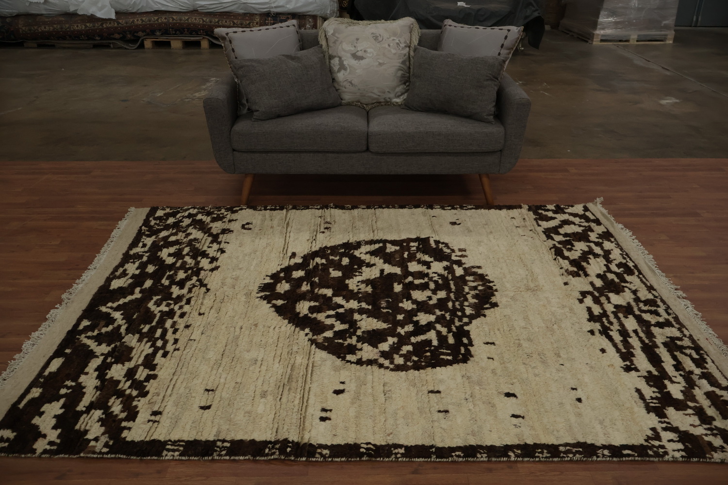 Cultural Flair Authentic Earth-Toned Moroccan Area Rug 6x8