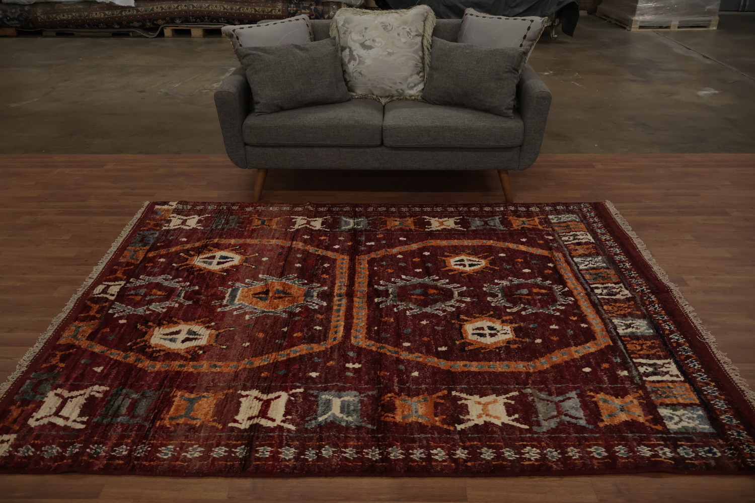 Geometric Moroccan Wool Area Rug 6x8