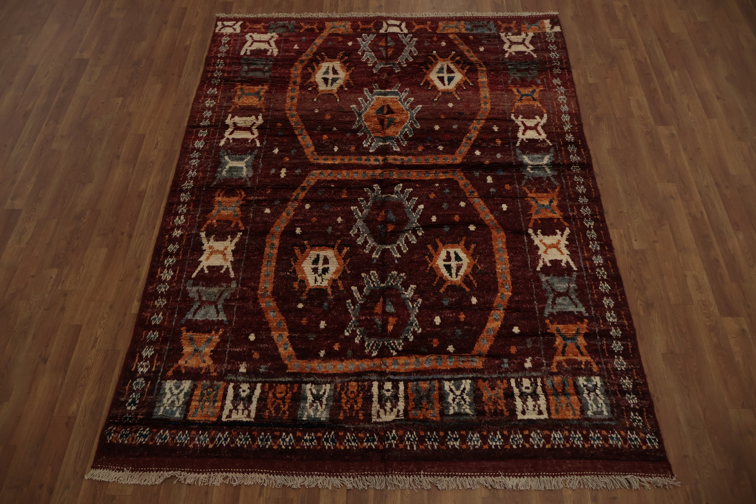 Geometric Moroccan Wool Area Rug 6x8