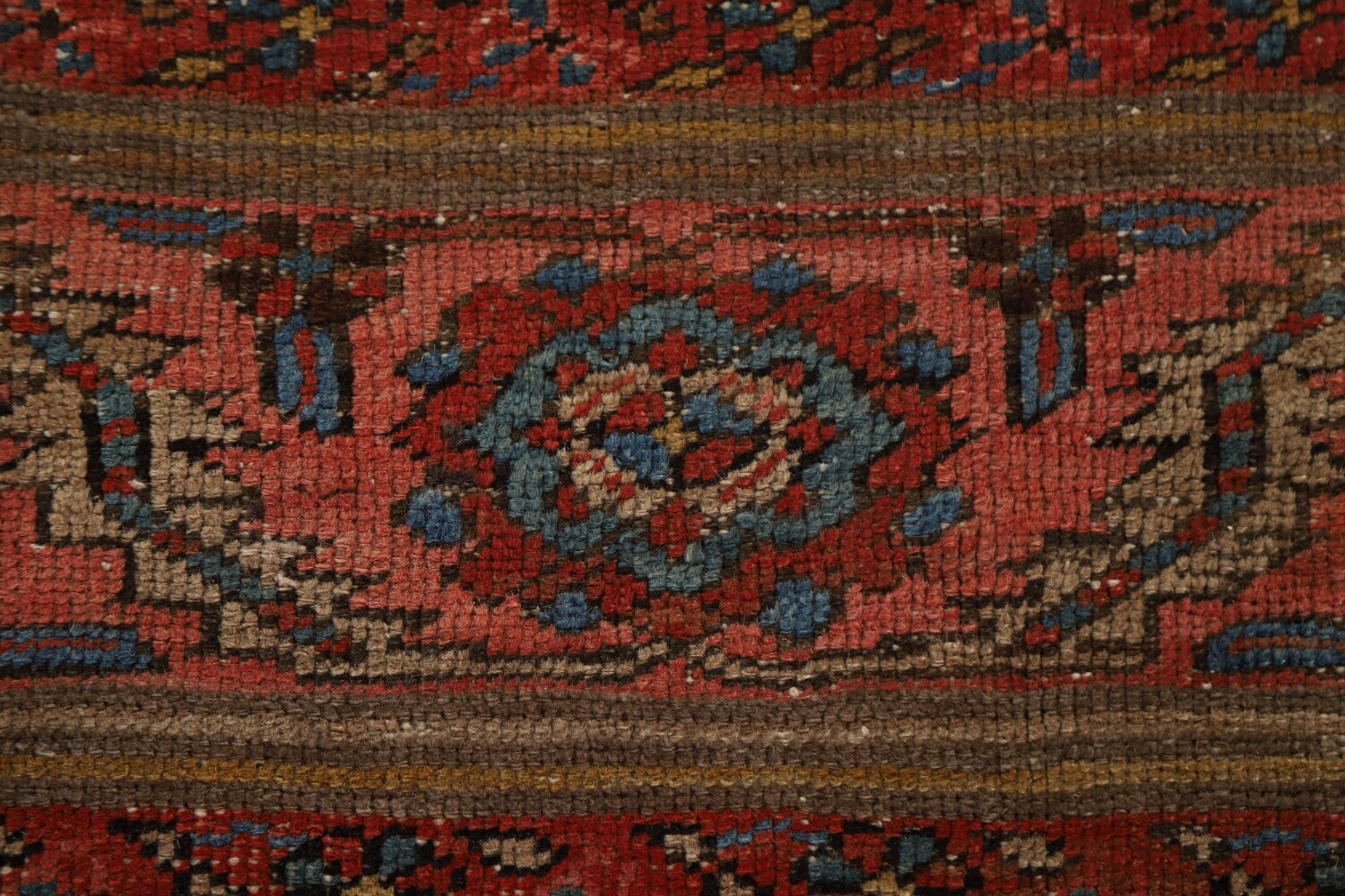 Pre-1900 Antique Heriz Bakhshayesh Vegetable Dye Persian Rug 10x15