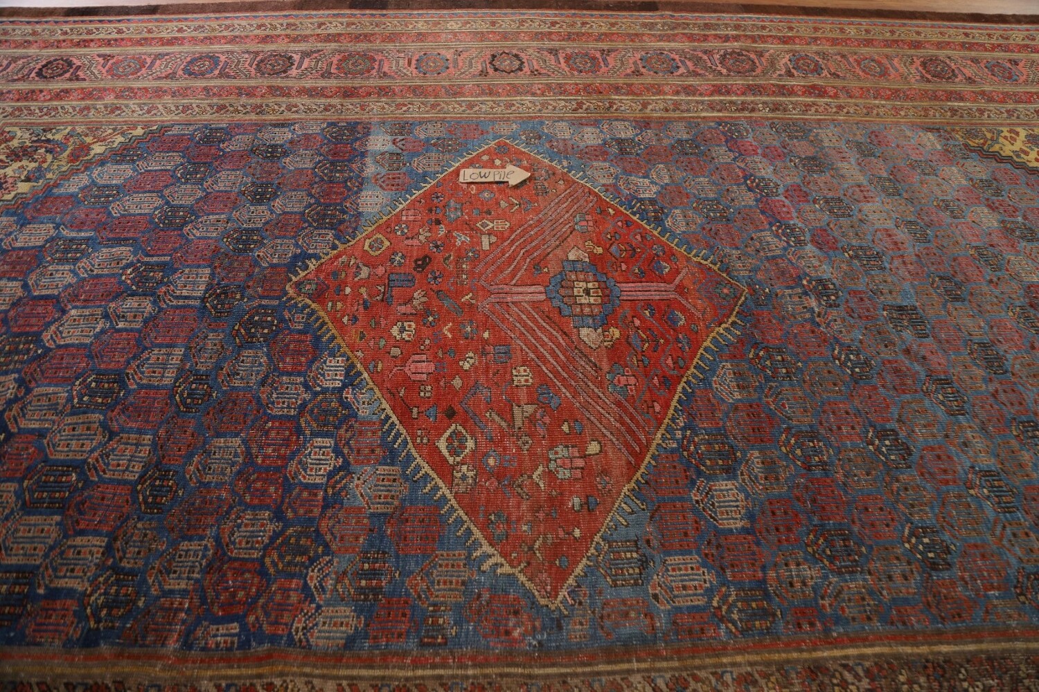 Pre-1900 Antique Heriz Bakhshayesh Vegetable Dye Persian Rug 10x15