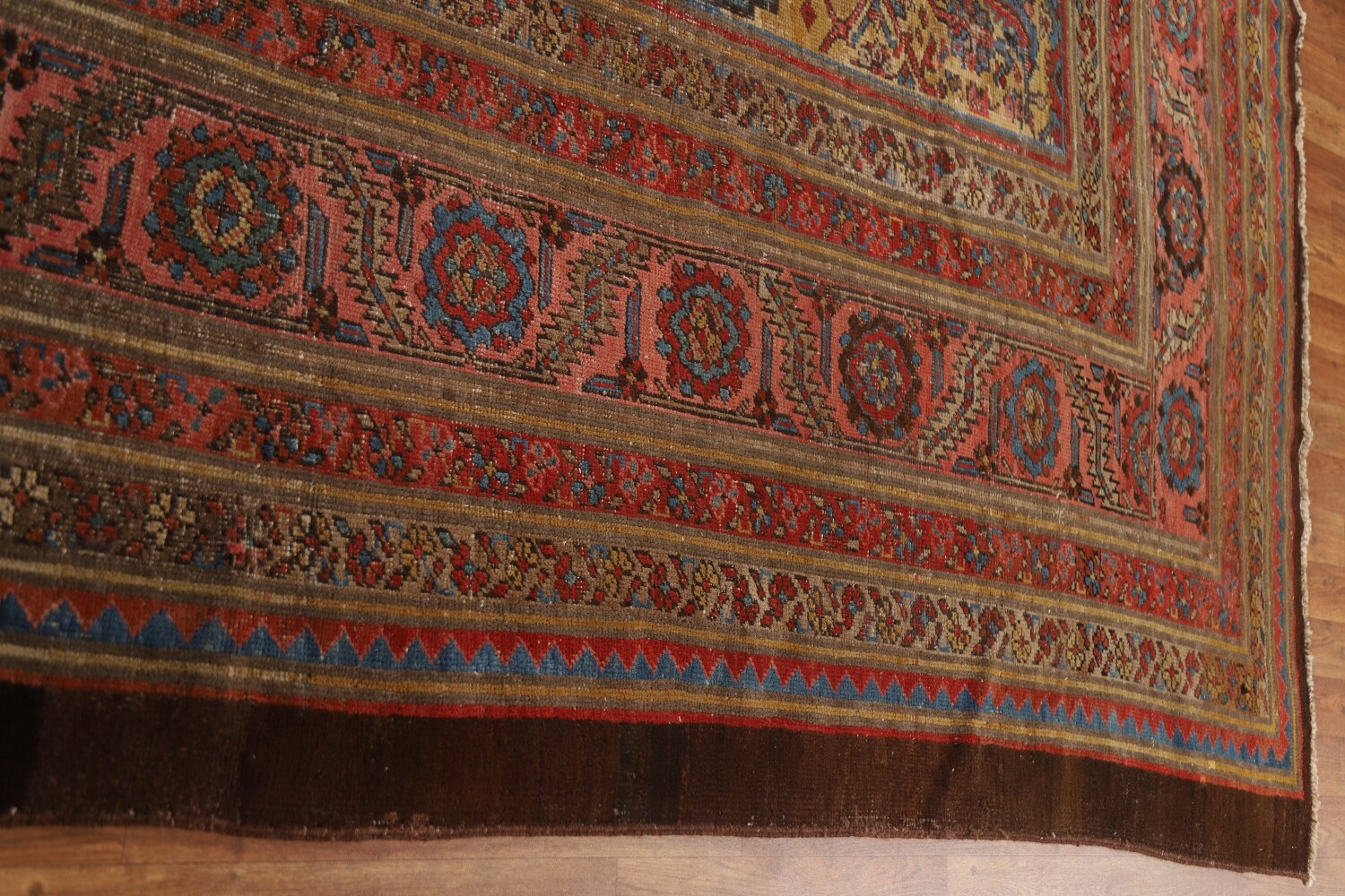 Pre-1900 Antique Heriz Bakhshayesh Vegetable Dye Persian Rug 10x15
