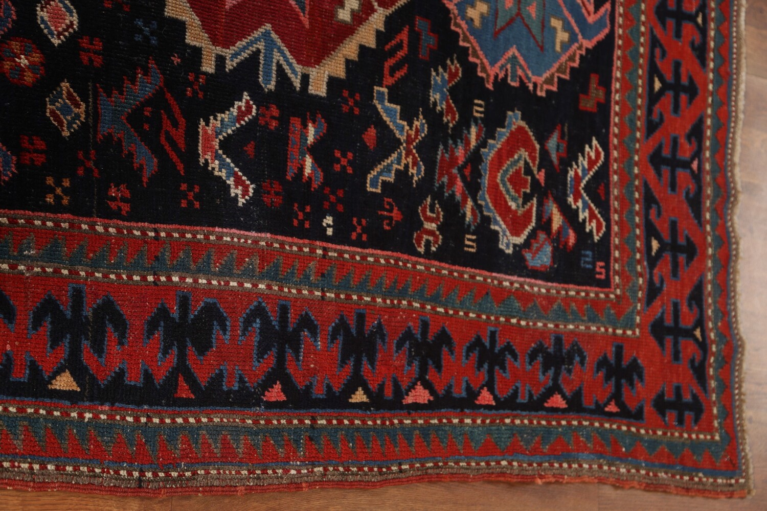 Pre-1900 Antique Caucasian Vegetable Dye Area Rug 4x6