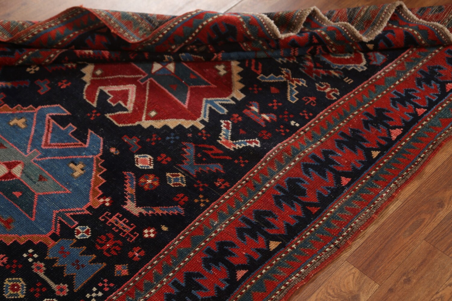 Pre-1900 Antique Caucasian Vegetable Dye Area Rug 4x6