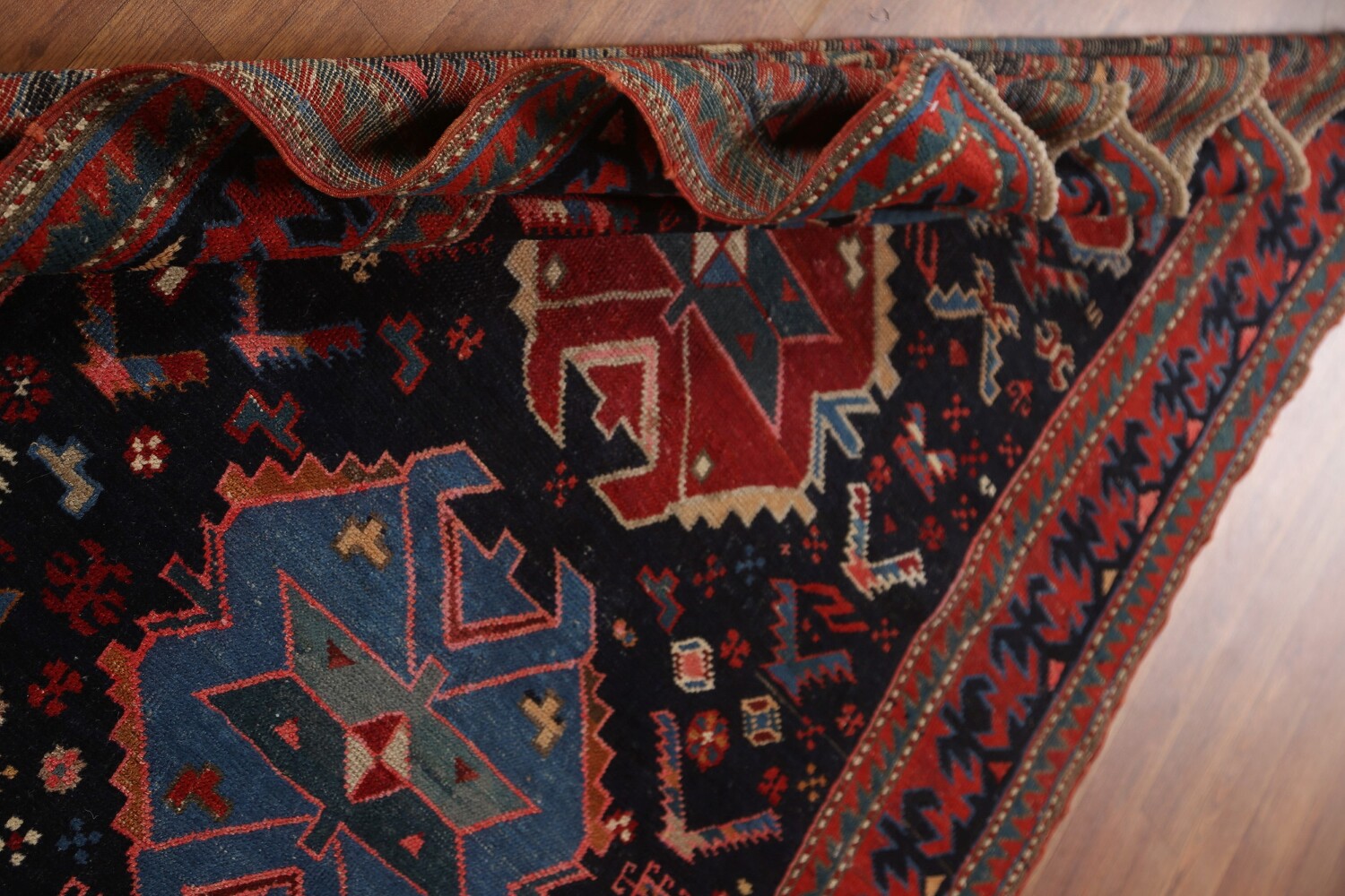 Pre-1900 Antique Caucasian Vegetable Dye Area Rug 4x6