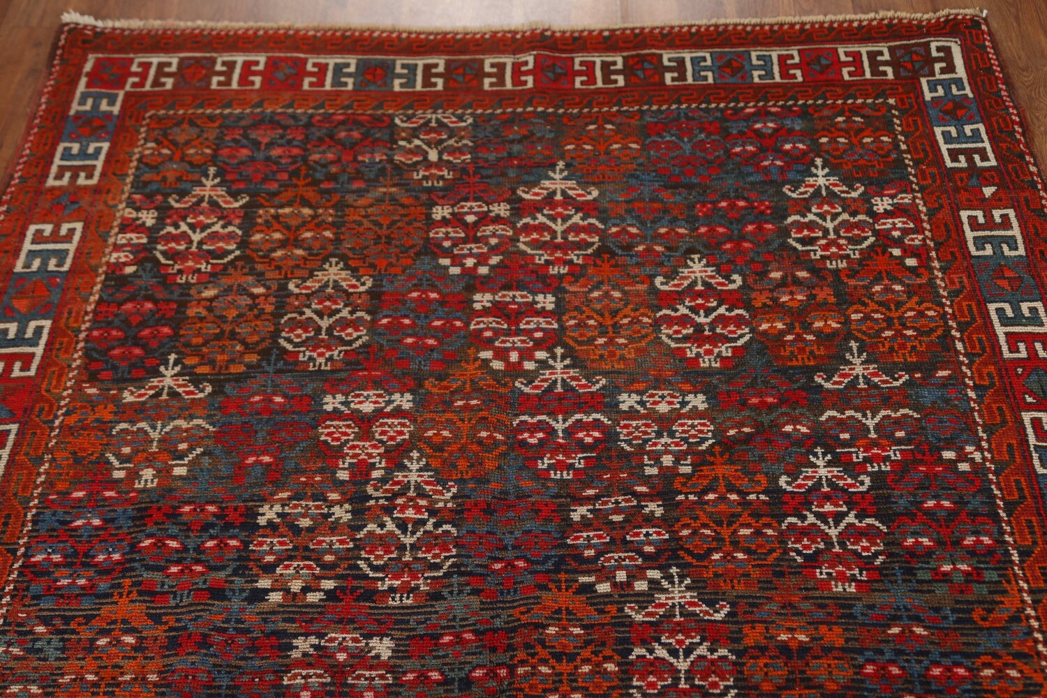 Pre-1900 Antique Kazak Vegetable Dye Oriental Rug 4x7