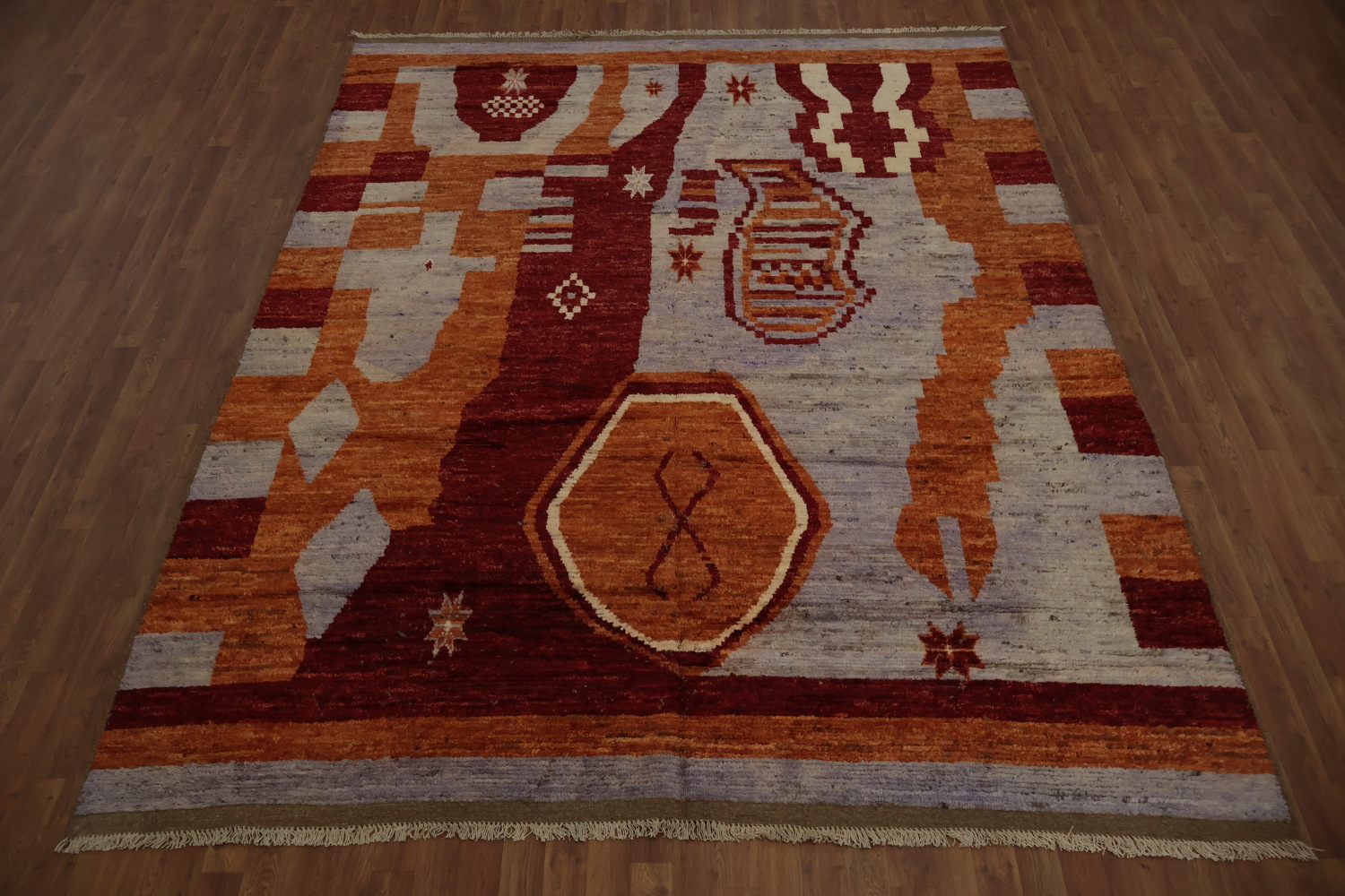 Vibrant Pattern and Earthy Colors Moroccan Area Rug 8x10