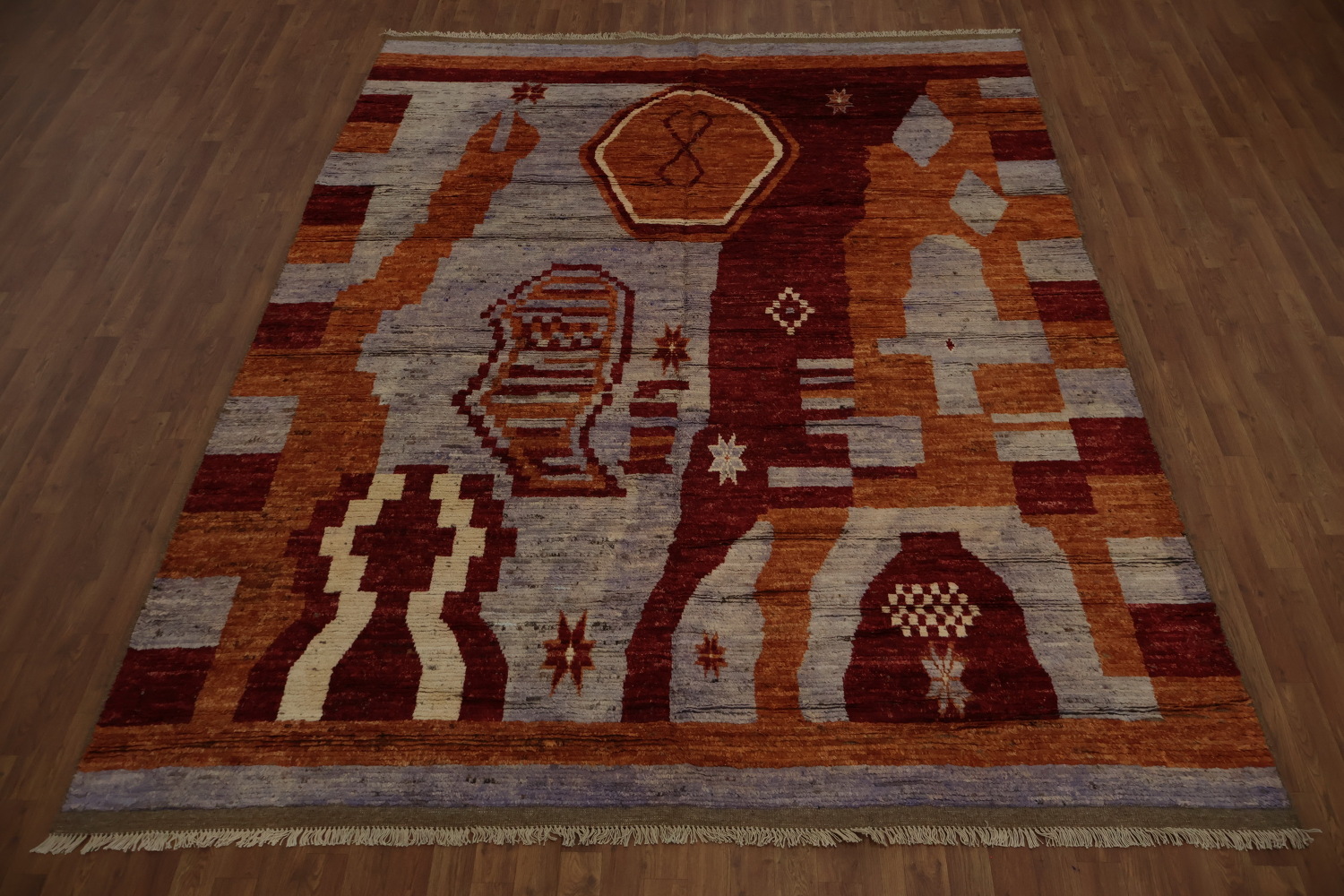 Vibrant Pattern and Earthy Colors Moroccan Area Rug 8x10