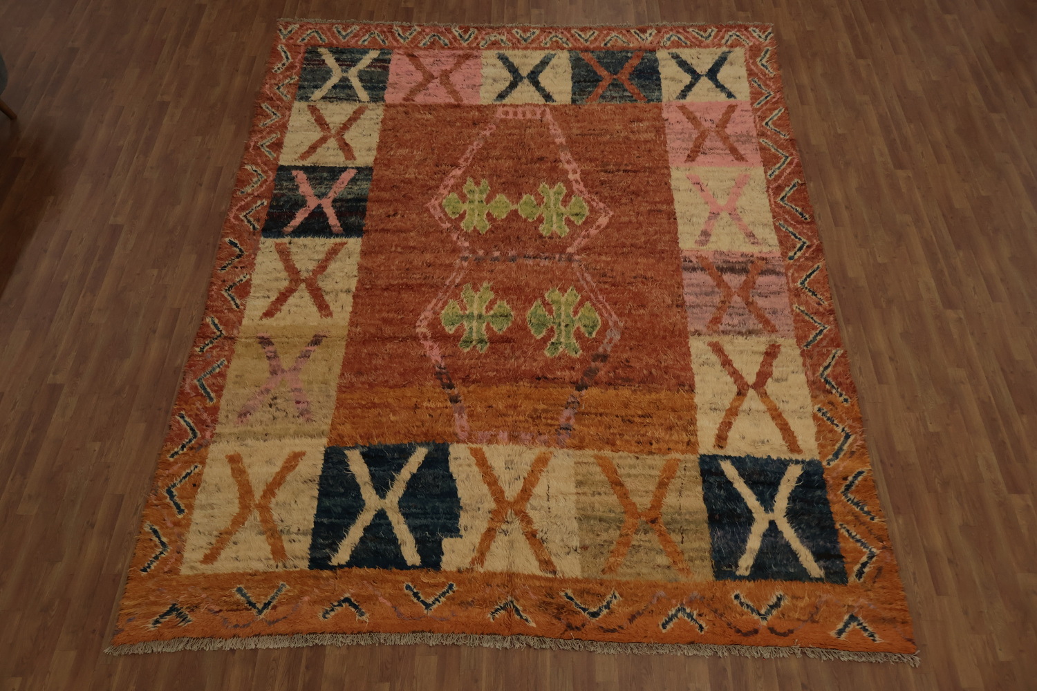 Colorful Moroccan Berber Area Rug 10x13 for Eclectic Interior Design