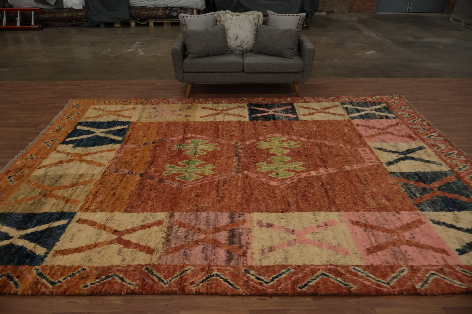 Colorful Moroccan Berber Area Rug 10x13 for Eclectic Interior Design