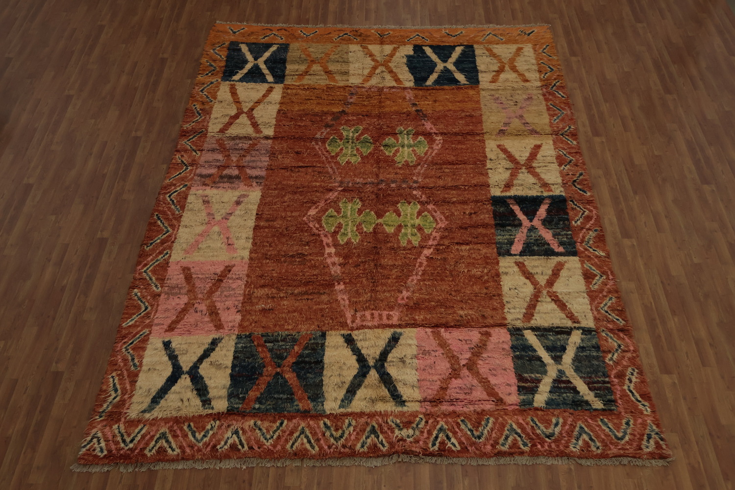 Colorful Moroccan Berber Area Rug 10x13 for Eclectic Interior Design