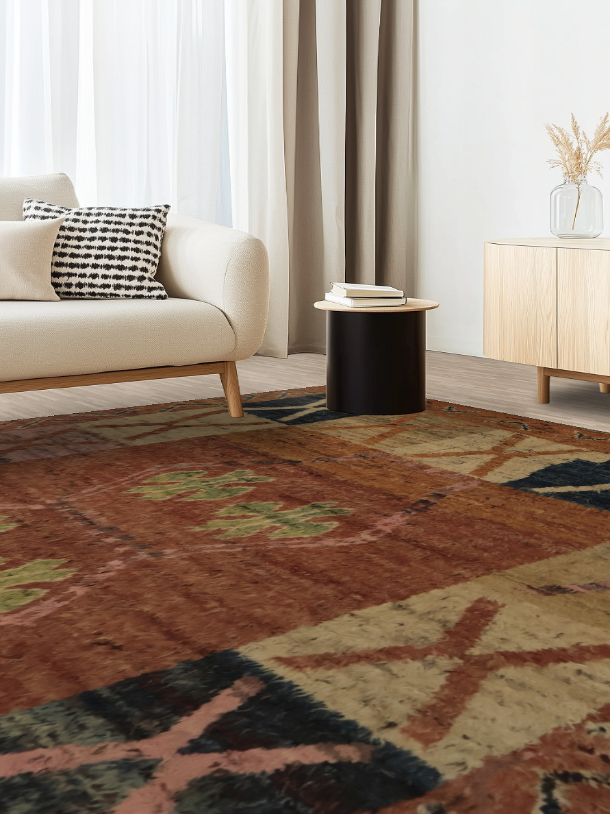 Colorful Moroccan Berber Area Rug 10x13 for Eclectic Interior Design